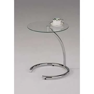 Kings Brand Furniture - Chrome with Glass Modern Accent Side End Table