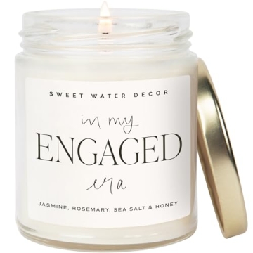 Sweet Water Decor In My Engaged Era Candle - Jasmine, Rosemary, Sea Salt, and Honey Scented Candle -...