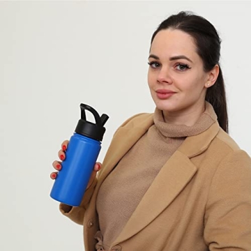 BJPKPK Insulated Water Bottles with Straw Lid, 18oz Stainless Steel Metal Water Bottle, Cold Hot The...