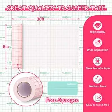 TECKWRAP Transfer Tape - 6" x 30 FT with Alignment Grid