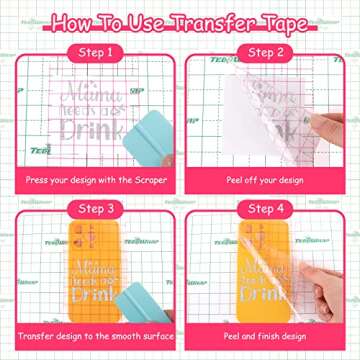 TECKWRAP Transfer Tape - 6" x 30 FT with Alignment Grid