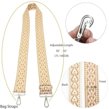 Adjustable 2" Bohemian Purse Strap - 55" with Embroidery