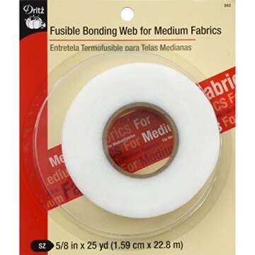 Dritz 262 Fusible Bonding Web, Regular Weight - Ideal for Fabric Crafts