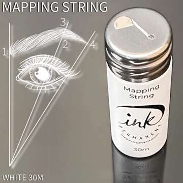 Ink Permanent White Brow Mapping String [100 Ft Bottles - 30 m] Pre-Inked String for Permanent Makeu...