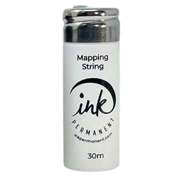 Ink Permanent White Brow Mapping String [100 Ft Bottles - 30 m] Pre-Inked String for Permanent Makeup and Microblading Supplies, Brow Mapping Kit, Eyebrow Thread for Shaping (White)