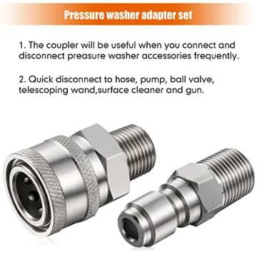 Hotop 2 Sets NPT 3/8 Inch Quick Connector Kit