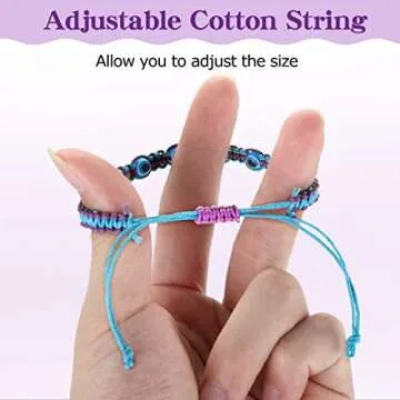 8-Piece Adjustable Evil Eye Beaded Bracelets Set