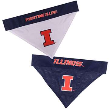 Reversible Illinois Fighting Illini Dog Bandana - NCAA Team Spirit