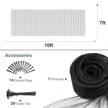 Pond Netting Cover for Koi Ponds - 7x10 ft