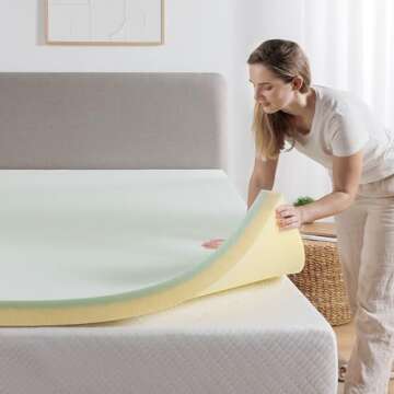 ZINUS 4 Inch Green Tea Memory Foam Mattress Topper, Pressure-Relieving Layers, CertiPUR-US Certified, Full