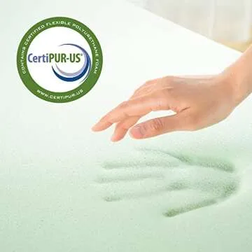 ZINUS 4 Inch Green Tea Memory Foam Mattress Topper, Pressure-Relieving Layers, CertiPUR-US Certified, Full