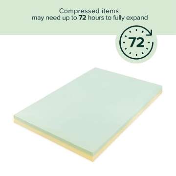 ZINUS 4 Inch Green Tea Memory Foam Mattress Topper, Pressure-Relieving Layers, CertiPUR-US Certified, Full