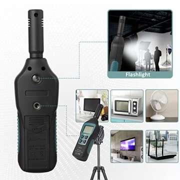 EMF Meter 5HZ-3.5G, Vlifree EMF Detector with Digital LCD Backlit Display for Electromagnetic Field 5HZ-3500MHz, Electronic Radiation, Temperature Detector, EMF Tester for Home, Ghost Hunting