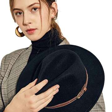 Sedancasesa Women's Belt Buckle Fedora Hat | Stylish & Quality