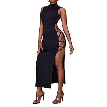 LYANER Women's Sexy Bodycon Maxi Dress for Stylish Occasions