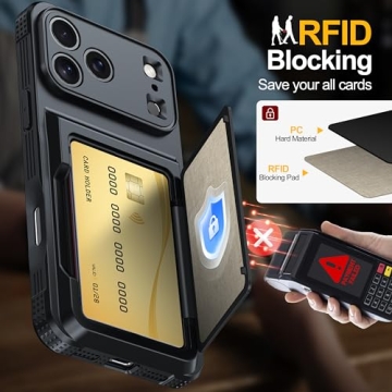 Durable iPhone 17 Pro Max Wallet Case with Kickstand