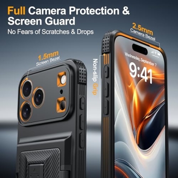 Durable iPhone 17 Pro Max Wallet Case with Kickstand