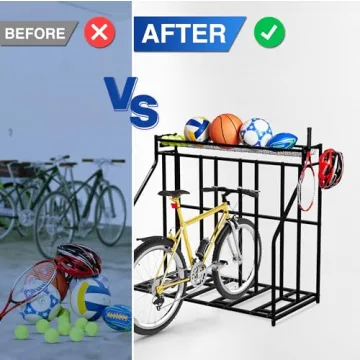 YES4ALL 4-Bike Storage Rack for Garage Organization