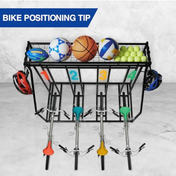 YES4ALL 4-Bike Storage Rack for Garage Organization