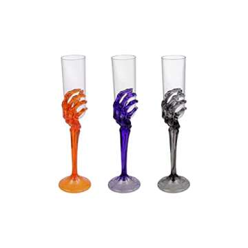 Spooky Skeleton Hand Goblets - Set of 3 for Halloween