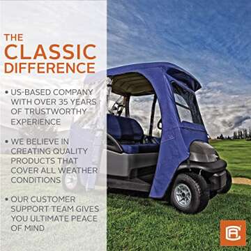 Classic Accessories Fairway 2-Person Travel 4-Sided Golf Cart Enclosure