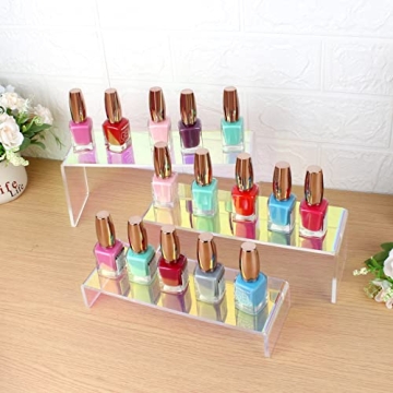 Iridescent 3 Tier Acrylic Riser Display for Collectibles