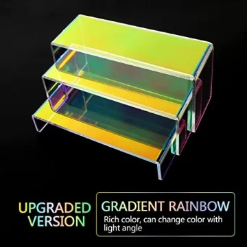 Iridescent 3 Tier Acrylic Riser Display for Collectibles