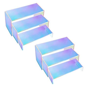 Iridescent 3 Tier Acrylic Riser Display for Collectibles