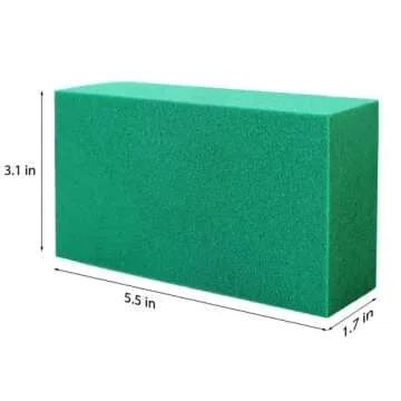 FLOFARE Pack of 3 Floral Foam Blocks Each (5.5"L x 3.1"W x 1.7"H) Green Wet & Dry Flower Foam for Fr...