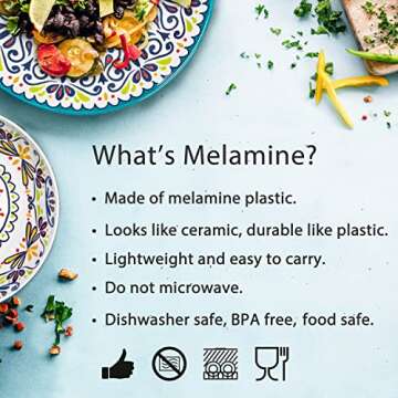 Zak Designs Melamine Oval Large Serving Platter, 16 inches, French Country House (Oyster White)