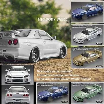Goolsky Killerbody 48646 Skyline (R34) Finished Body Shell Frame for 1/10 Electric Touring RC Racing...