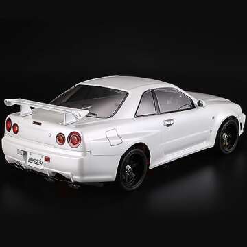 Goolsky Killerbody 48646 Skyline (R34) Finished Body Shell Frame for 1/10 Electric Touring RC Racing Car DIY (White)