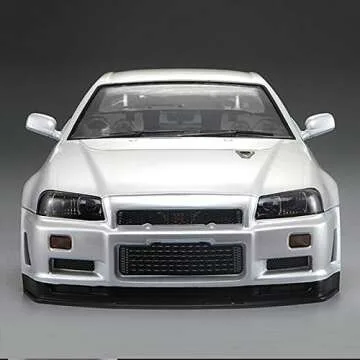 Goolsky Killerbody 48646 Skyline (R34) Finished Body Shell Frame for 1/10 Electric Touring RC Racing Car DIY (White)