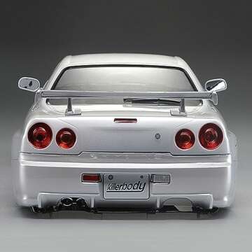Goolsky Killerbody 48646 Skyline (R34) Finished Body Shell Frame for 1/10 Electric Touring RC Racing Car DIY (White)