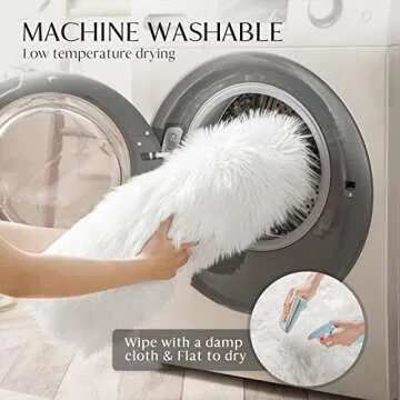 Ashler Faux Fur Rug, Black Area Rugs, Fluffy Sheepskin Fur Rug, Fuzzy Ultra Soft 2 x 3 Ft Rugs, Machine Washable Shag Rug, Nursery Throw Rugs for Bed, Living, Kids Room