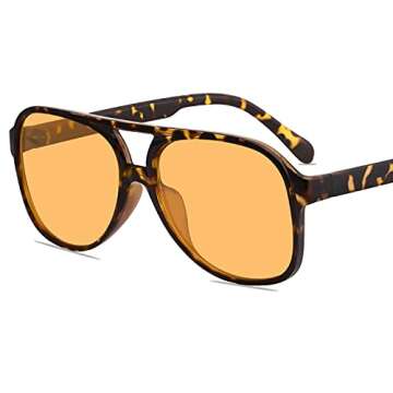 YDAOWKN Retro Aviator Sunglasses for Womens Mens Large Frame Classic 70s Vintage Sunglasses Aviators