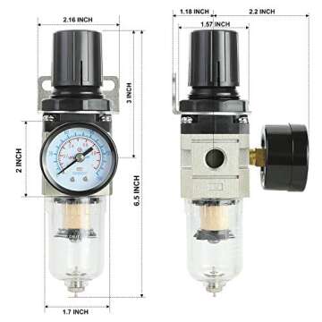 Hromee Air Compressor Filter Regulator Combo - Brass Efficiency