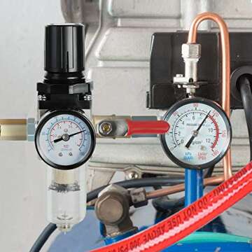 Hromee Air Compressor Filter Regulator Combo - Brass Efficiency