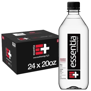 Essentia Ionized Alkaline Water, 99.9% Pure, Electrolyte Infused, 20 Fl Oz Pack of 24