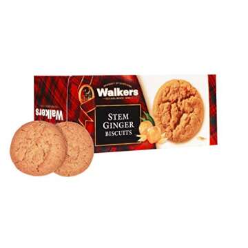 Walker's Shortbread Stem Ginger Biscuits, Scottish Cookies, 5.3 Oz (Pack of 6)