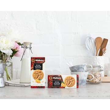 Walker's Shortbread Stem Ginger Biscuits, Scottish Cookies, 5.3 Oz (Pack of 6)