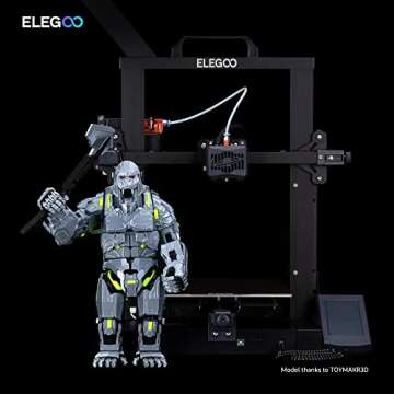 ELEGOO Neptune 3 FDM 3D Printer with Auto Leveling, Removable HD Touch Screen, Dual Gear Metal Extru...