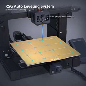 ELEGOO Neptune 3 FDM 3D Printer with Auto Leveling, Removable HD Touch Screen, Dual Gear Metal Extruder, Ultra-Quiet Printing, Ideal for Beginners, 220x220x280mm Printing Size