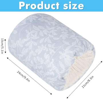 Baby Feeding Arm Pillow,Soft Cotton Bottle Nursing Arm Pillows for Newborn,Breastfeeding Pillows for More Support for Mom and Baby,Portable and Washable,Ergonomic Nursing Essentials(Grey Leaflet)