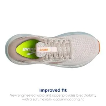 Brooks Women’s Glycerin 21 Neutral Running Shoe - Coconut/Aqua/Autumn Sunset - 10 Medium
