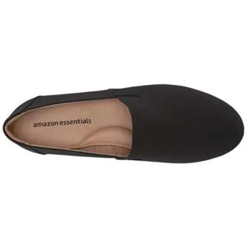 Amazon Essentials Women's Casual Slip-On Canvas Flat, Black, 10