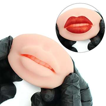 3D Silicone Lips Practice Skin with Teeth for Tattoo Artists