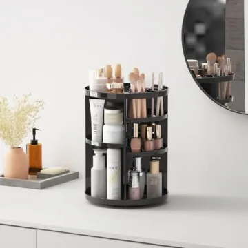 Jiavarry 360° Makeup Organizer for Skincare & Cosmetics