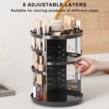 Jiavarry 360° Makeup Organizer for Skincare & Cosmetics