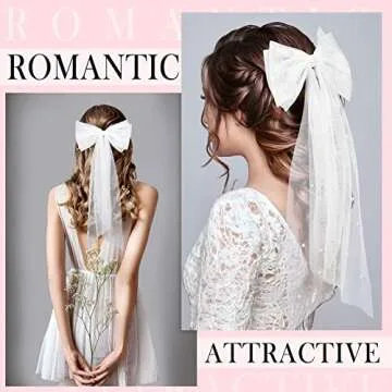 Juinte Bridal Hair Bow with Pearls - Bachelorette Party Accessory